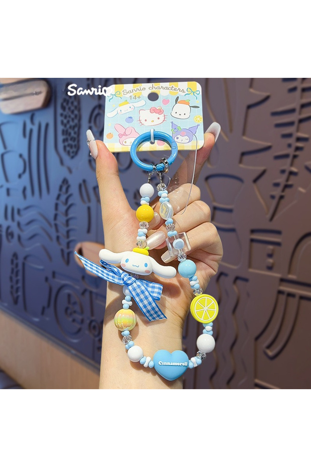 C Sanrio Cartoon Kuromi Hello Kitty Pochacco Melody Pendant Keychain Keyring Action Figures Phone Ch