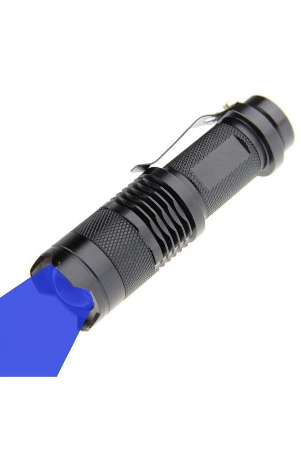 1pcs Black blue light Linternas LED Portátiles Con Luz Verde/Azul/Roja, Linterna De Enfoque Ajustabl