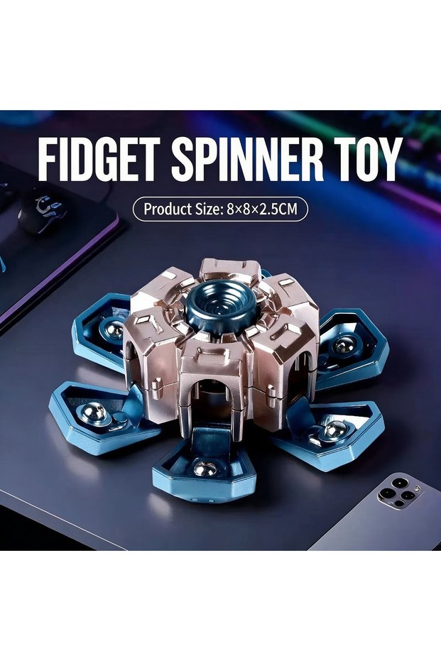 Gold blue Mechanical Transforming Gyro Spinner Random Colors Styles Spinning Fingertip Toy Party Fav