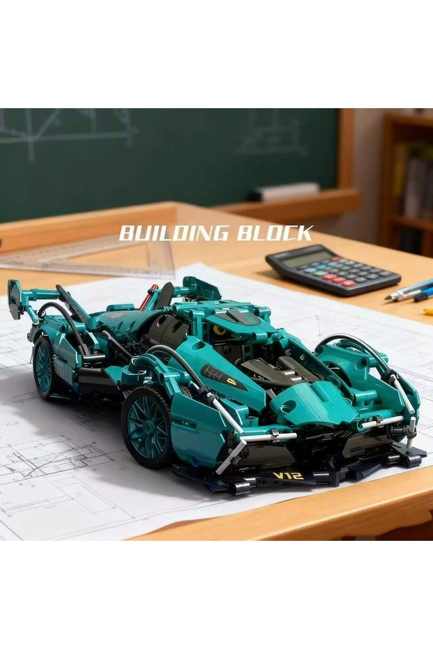 QM00167 600 pieces of light blue sports cars, hand-assembled, perfect for desktop decorations and co