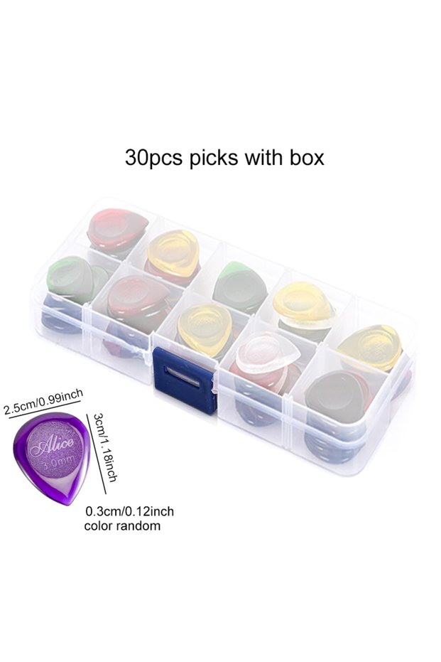 BOX 30PCS 3MM L 30pcs Guitar Picks with Storage Box Large Teardrop Shape Big Thickness 1mm 2mm 3mm A