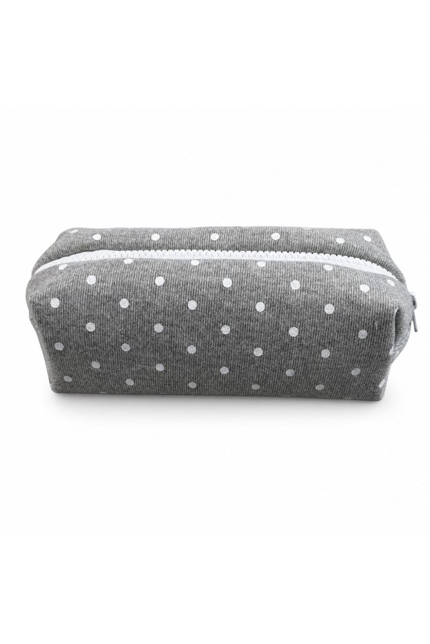 White Polka Dot INS Korean Polka Dot Design Pencil Case Large-capacity Soft Touch Stationery Pouch M
