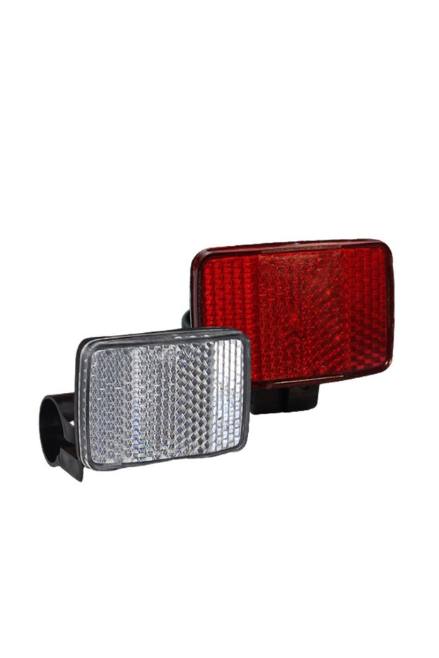 1 pair 2/4-Pack Cycling Reflector Set Front White Rear Red Bicycle Safety Lights With Easy Install B
