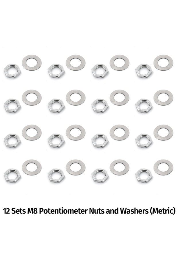 M8-12 sets 4/12/50 Sets M7/M8 Metric Electric Guitar Potentiometer Nuts and Washers Zinc Alloy Mount