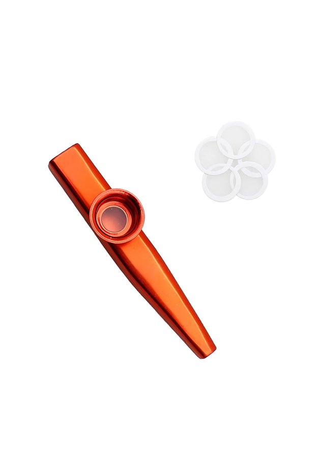 Red Miwayer Metal Kazoo Flute, Colorful Aluminum Alloy with Detachable Diaphragm, Durable Gift Music