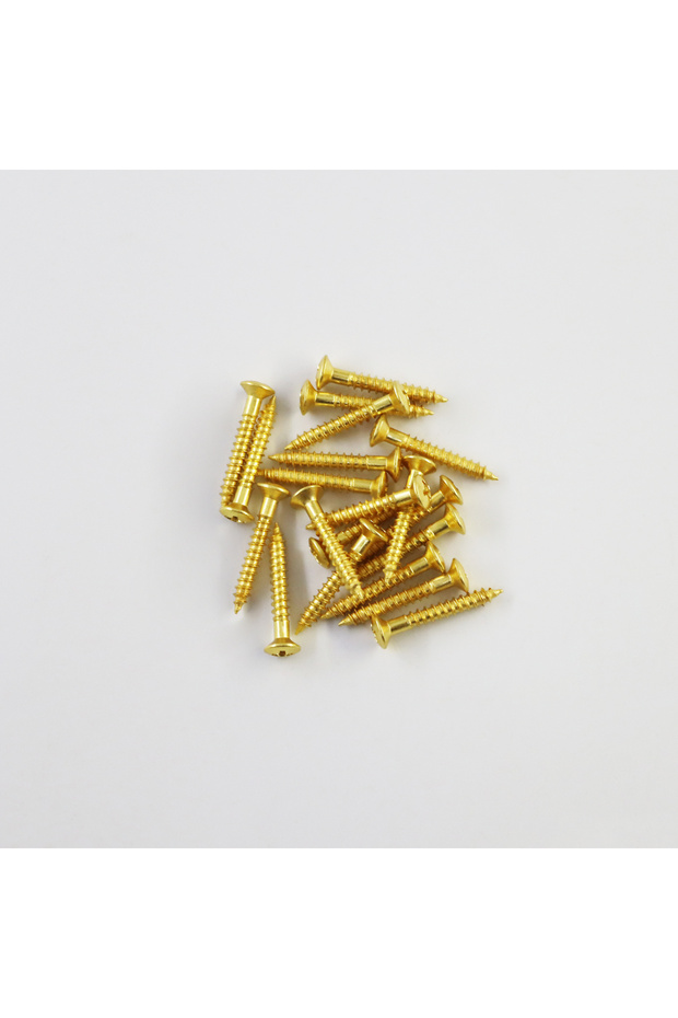 Golden 20PCS Phrilam 3.5mm X 25.4mm Phillips Head Countersunk Screws for Electric Guitar Bridge Moun