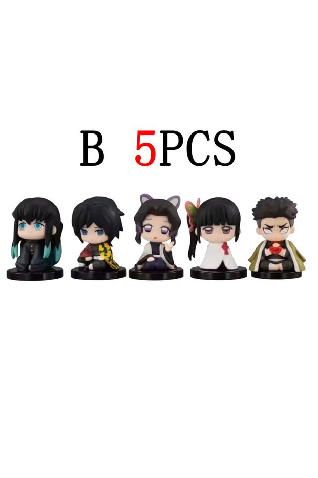 5pcs 15 style Q Version Anime Demon Slayer Sitting Ghost Doll Tanjiro Nidouzi Inosuke Zenizu
