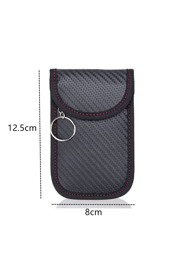1 pc Red Line Car Key Signal Blocker Pouches Anti-Theft Remote Entry Anti-Hacking Vehicle Security F