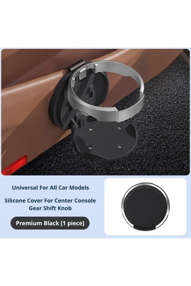 Preniua Black Car Door Foldable Cup Holder, Vehicle Drink Holder, No-Drill Installation, Foldable an