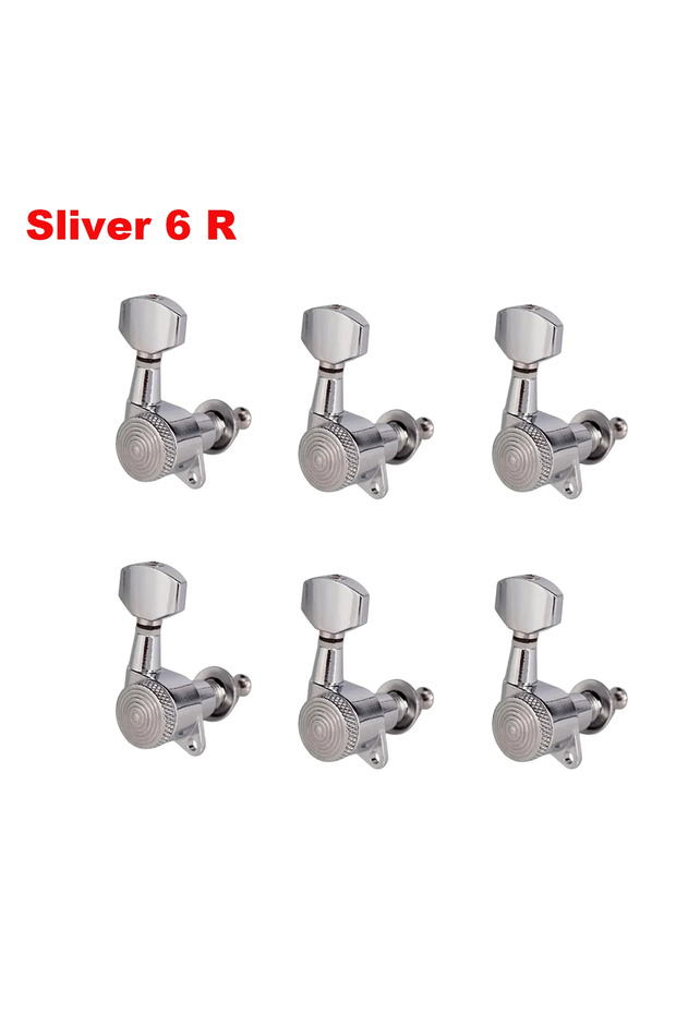 6pcs Sliver Right-Handed Locking Guitar Tuners - 1:18 Precision, Universal for Electric/Acoustic