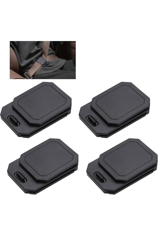 4PCS BIack 1/2/4PCS Car Seat Belt Adjuster Seat Belt Clamp Shoulder and Neck Seat Belt Locking Clip