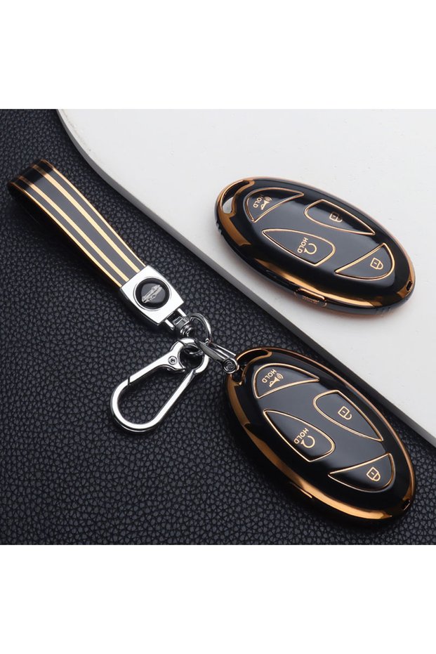 JB Black Chain Tpu Car Key Case Cover for Hyundai Tucson Kona EV Grandeur GN7 Ioniq 6 Santa Fe MX5 S