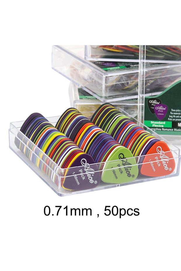 0.71mm 50 Pieces Guitar Picks Thicknesses 0.58/0.71/0.81/0.96/1.2/1.5mm ABS Premium for Acoustic Ele