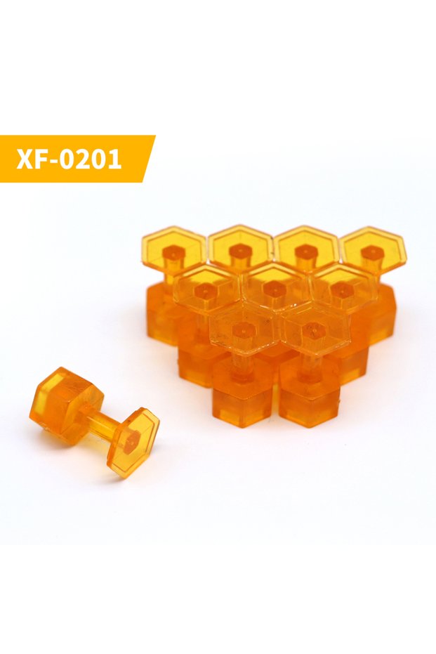 L 10pcs Glue Tabs Dent Removal Tools Auto Paintless Dent Repair Maintenance Tool Orange Hexagonal Pu