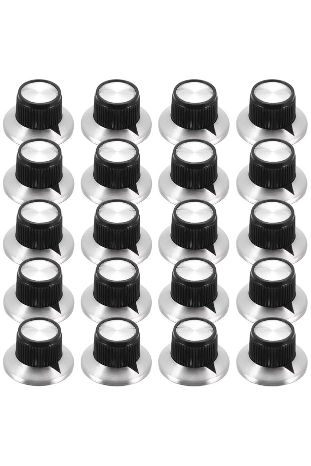 20 Pcs Knobs Miwayer 5/10/20 Pcs Chrome Top 24x14mm Arrow Indication Control Knob 6.35MM Shaft/for G
