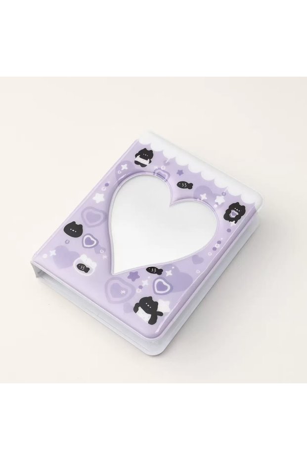 puple cat pc 1-2PCS Cute Bear Photo Album 3 Inch Love Heart Hollow Picture Storage Case Kpop Card Bi