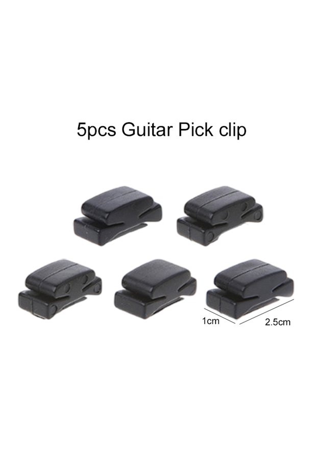 5BPJ 5Pcs Black Rubber Guitar Pick Holder with Guitar Pick Fix On Headstock for Guitar Bass Ukulele