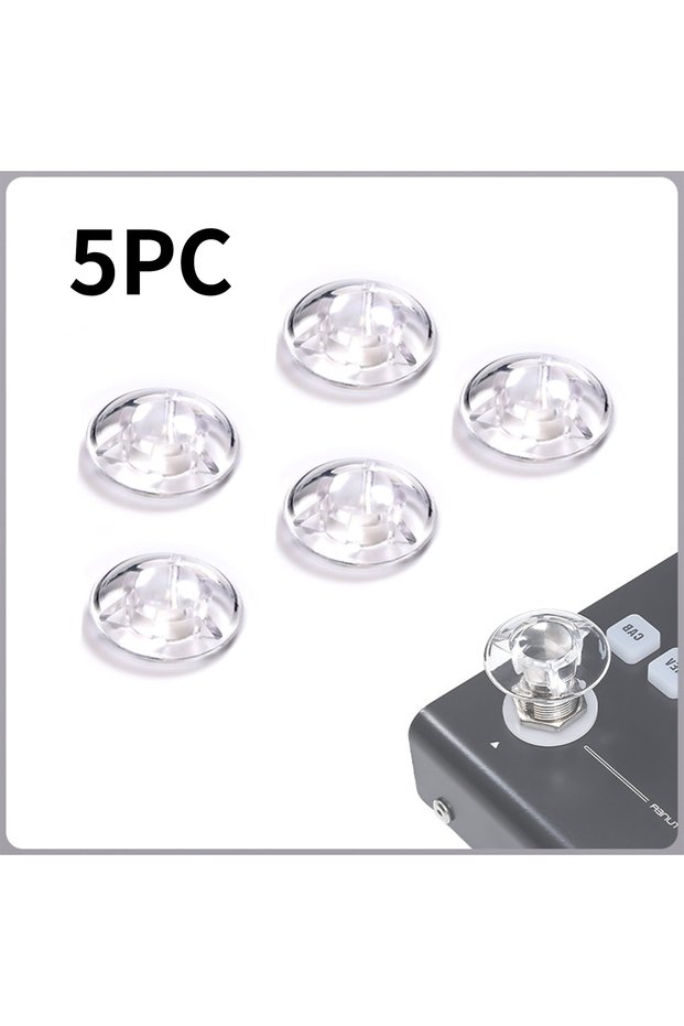 5PC Transparent Mushroom Guitar Effect Pedal Footswitch Topper, Foot Switch Cap Protector for Electr