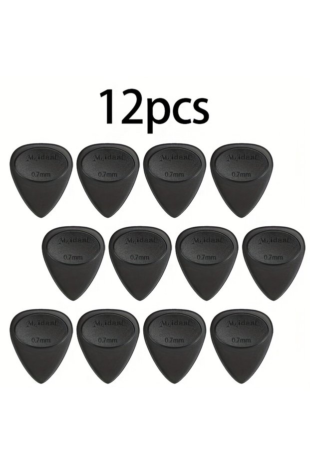 12PC 6/12 Pcs Guitar Picks with Anti-slip Grip, 0.7mm Thickness, for Acoustic Electric Guitar Bass F