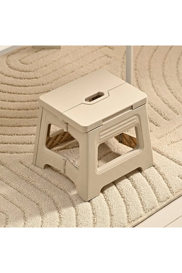 Beige Portable Folding Stool Adjustable Camping Chair Compact Design Ideal for Outdoor Activities Gi