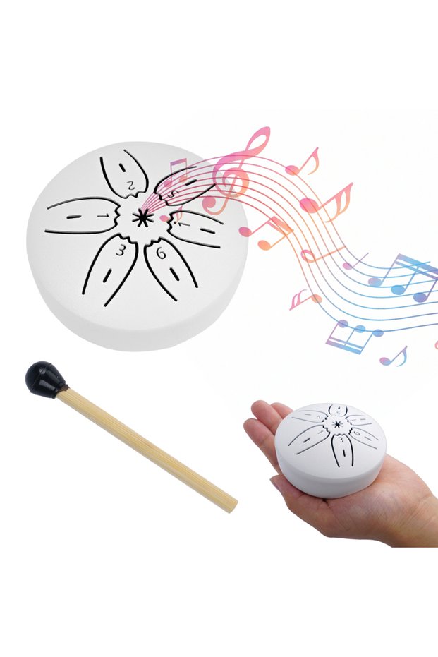 white 3 Inches 6 Notes Colorful Rain Drum for Outside Instrument Mini Handpan Drum Steel Tongue Drum