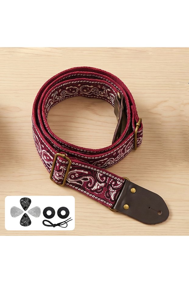 Style-4-JH Adjustable Guitar Straps Embroidered Print Guitar Strap Thicken Guitar Strap For Folk Ele