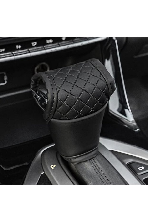 Black 1PC PU Leather Car Gear Shift Cover Shift Lever Gearbox Shifter Knob Protector Automobile Inte