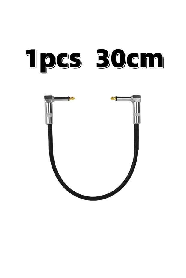 1pcs 30cm Guitar Effects Cable 15/30/50cm 1/4 Inch Right Angle Cable Instruments Patch Cord 6.35MM E