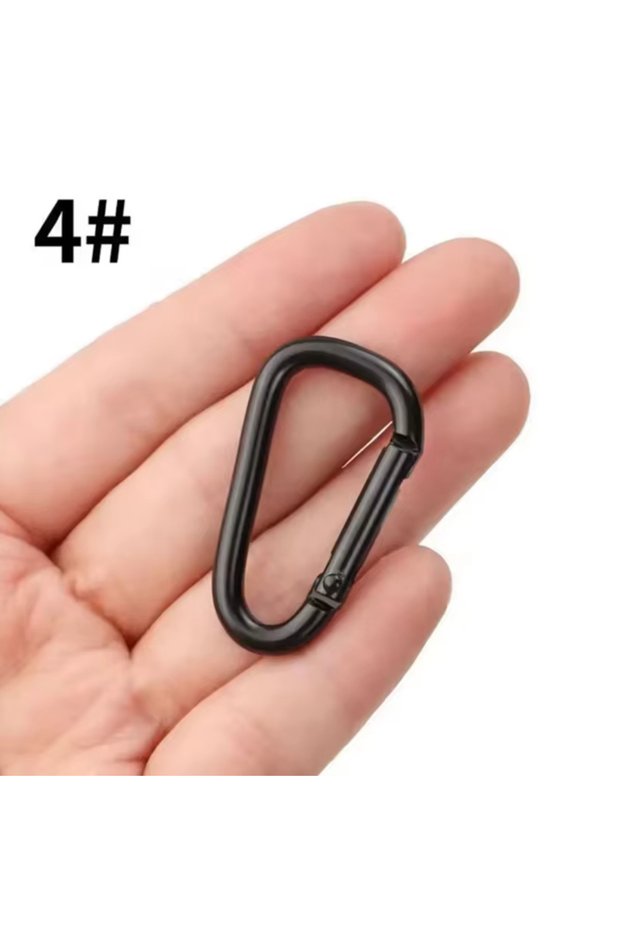 5pcs 5Pcs Black Aluminum Carabiner D-Ring Key Chain Clip Camping Keyring Snap Hook Outdoor Travel Ki