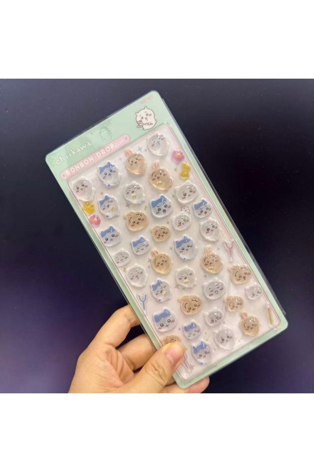 D GREEN 3D Cute 1/4pcs Crystal Stickers Chiikawa Usagi Phone Case Decoration Nail DIY Decorative Sti