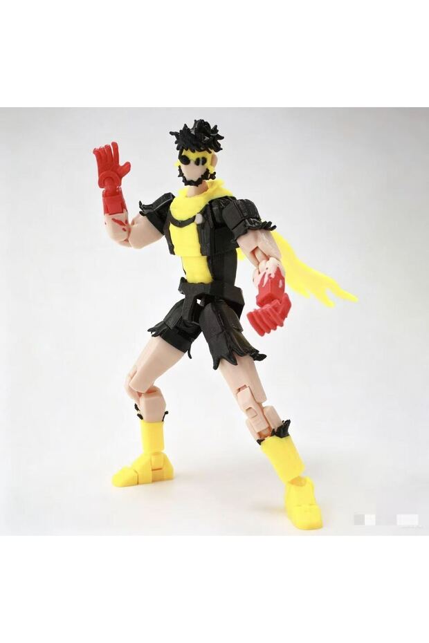 Burgundy 3D printed multi joint movable doll toy Invincible Young Hero 2.0 blue and black col