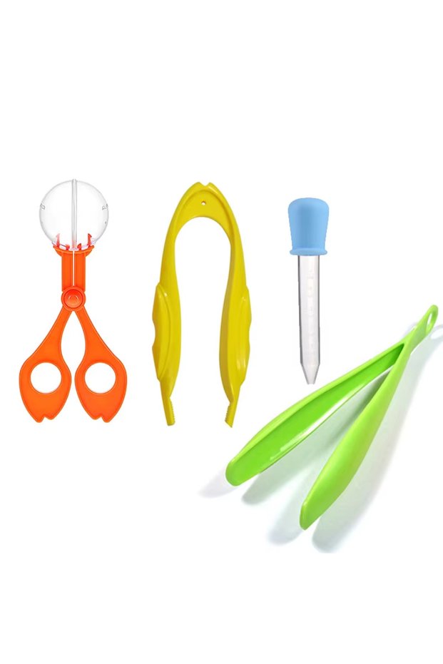 4pcs set B Sensory Bin Filler,Sensory Bin Tools, Fine Motor Skills Handy Scooper Set Plastic Tweezer