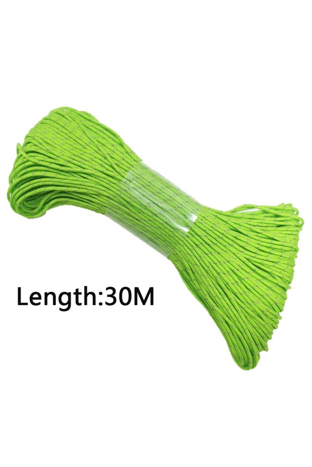 30M Green 2mm Paracord Reflective Length 5/10/30/M,Reflect light Paracord Rope,Parachute Cord Campin