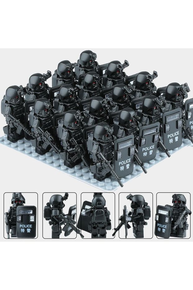 18 pcs Reloadable Ghost SWAT special forces MOC figures, building blocks, self-assembled mini