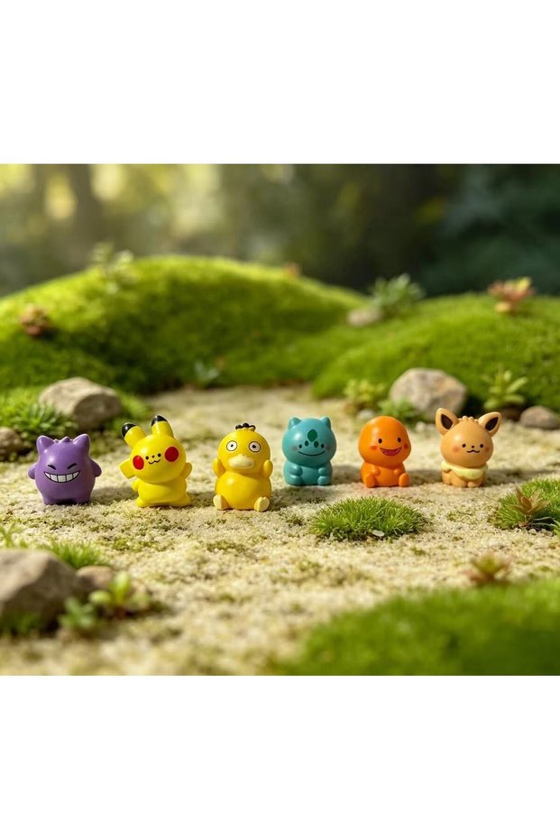 opp bag 6pcs Kawaii Fantasy Creature Mini Figurine, Cute Cartoon Desktop Ornament, Portable T