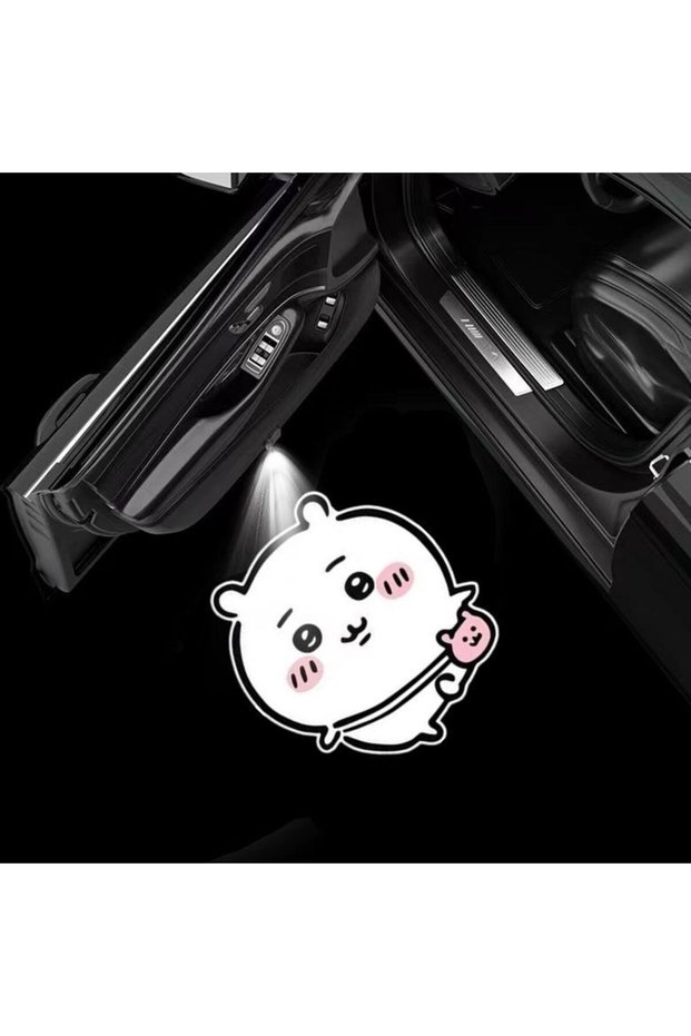 5 For Chiikawa Hachiware Wireless Car Door Light Auto Induction Ground Projection Welcome Lamp Car D