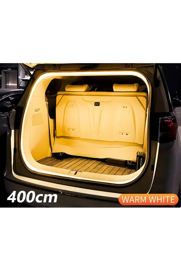Warm white 400CM Dynamic Trunk Flow Light for SUV/MPV PVC Flexible Car Scanning Flowing Light Strip