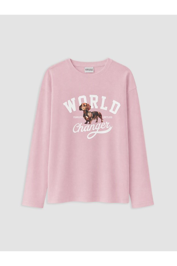 Peak New Season Pink Printed Girls' T-Shirt