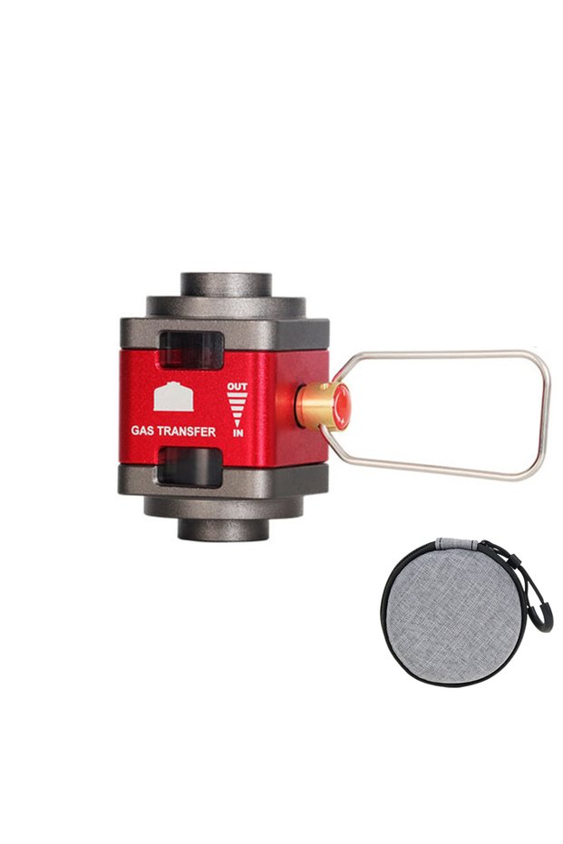 Red Butane/Isobutane Refill Adapter,Gas Converter Isobutane Canister Shifter, Fuel Transfer Device,