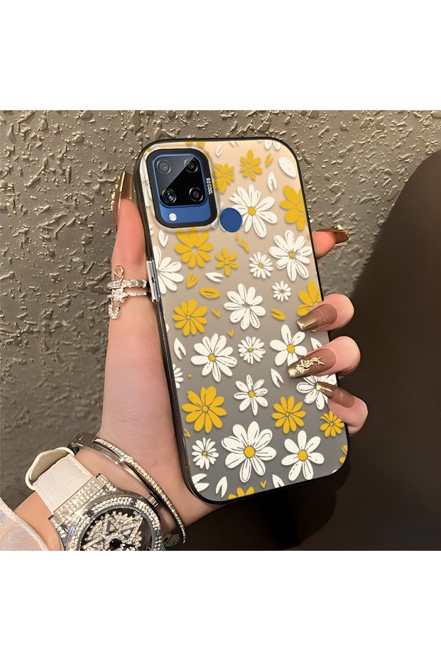 Spring Daisy Printed Case Compatible with Realme C15/C25/C25S, Durable, Cute.