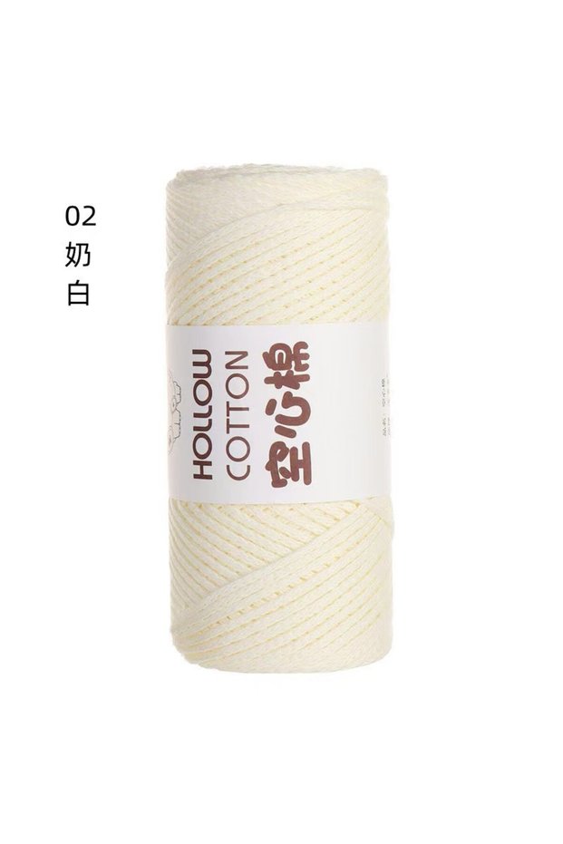 02 1PCS 2mm Hollow Cotton Yarn for Crochet Bags Macrame Cord DIY Craft Projects - 150g Roll Multiple