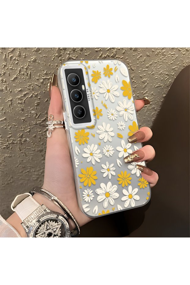 Realme C65 4g Compatible Spring Daisy Print Case, Durable, Cute.