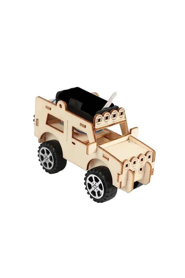wooden jeep model Innovative Technology Small Production Jeep Electric Toy Student Scientific Experi