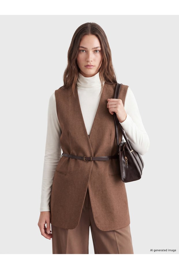 A Simple Women's Belted Vest for Style-Conscious Shoppers from UZG STORE