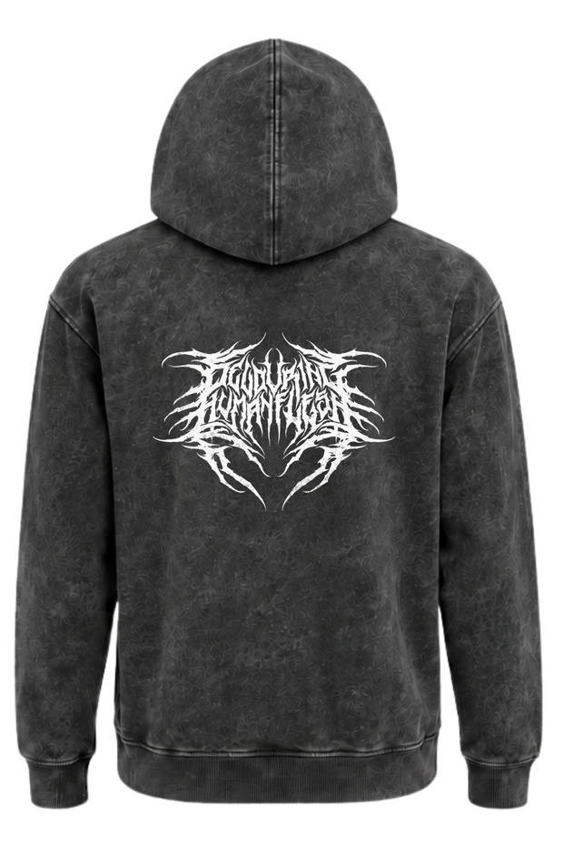 Yikamali Acidwash Tribal Gothic Printed 3-Yarn Thick Sweat Fleece