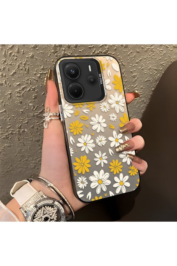 Redmi Note 14 4g Compatible Spring Daisy Print Case, Durable, Cute.
