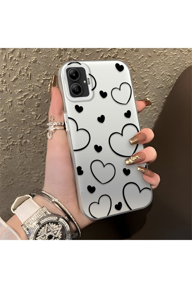 Samsung Galaxy A05 Compatible Silicone Case with a Black Striped Pattern, Featuring a Simple and Stylish Design.