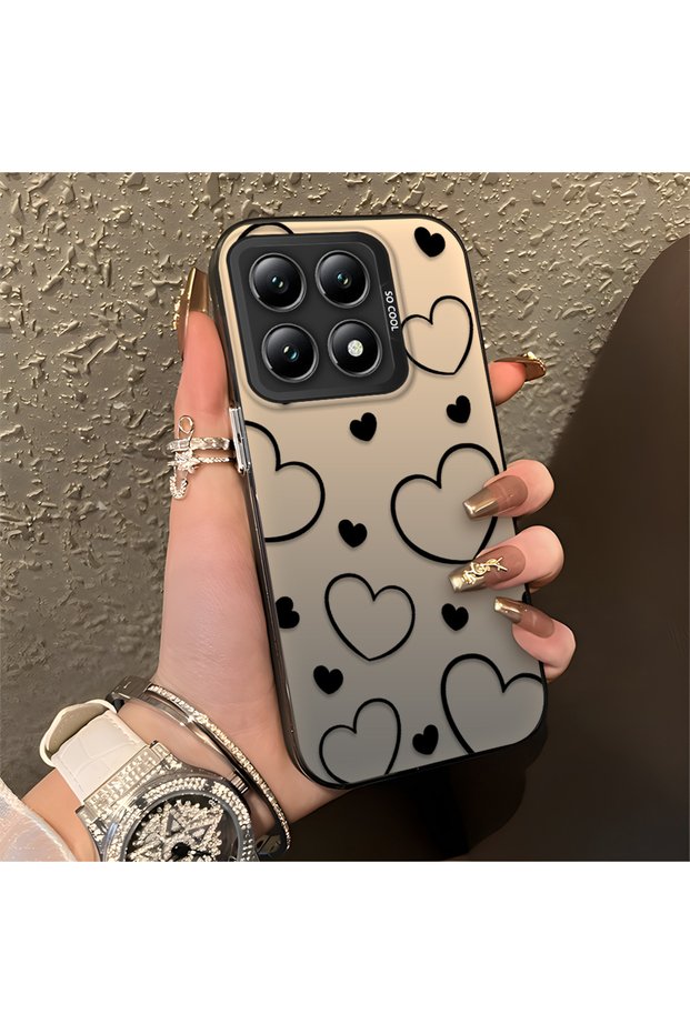 Black Striped Silicone Case Compatible with Mi 14t, Featuring a Simple and Stylish Design.