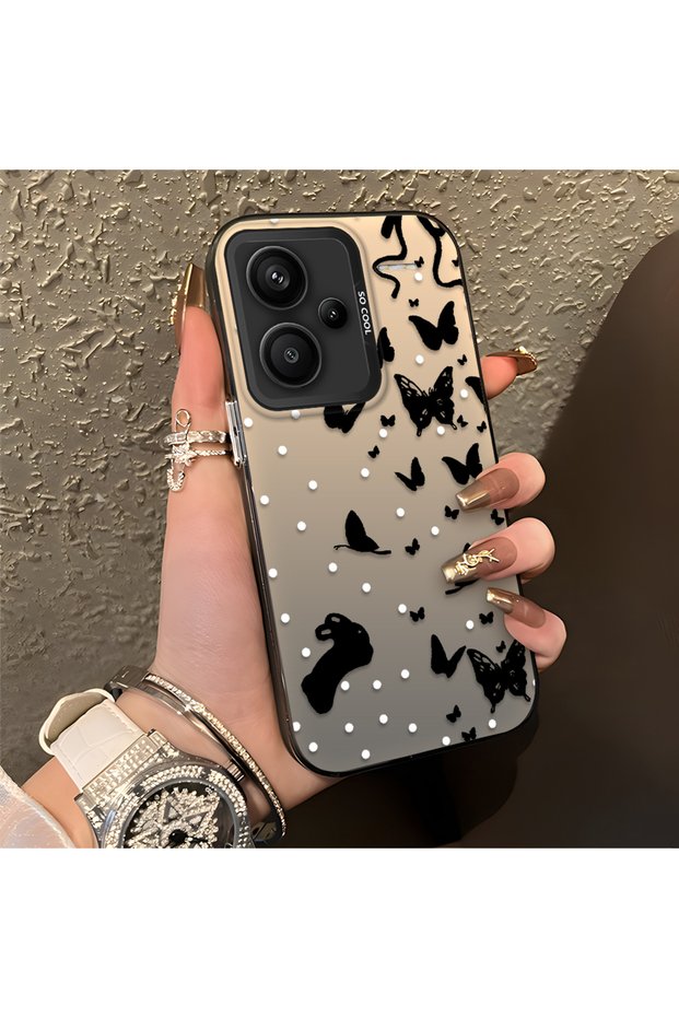 Redmi Note 13 Pro Plus+ 5g Compatible Case with a Dot and Butterfly Pattern, Suitable for Everyday Use.