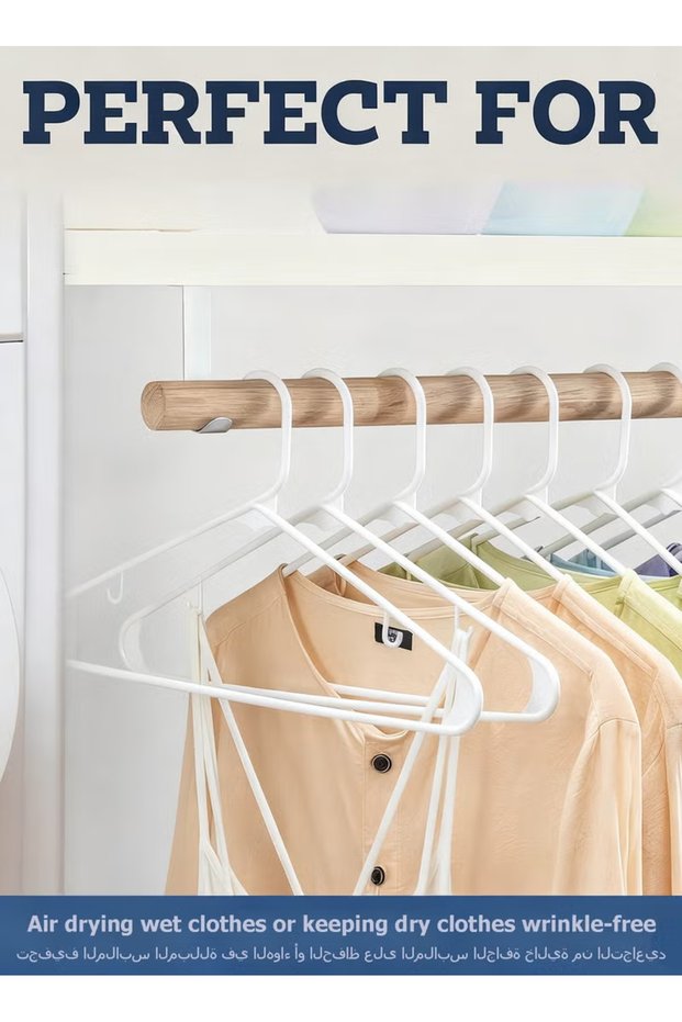 Plastic Hangers 50 Pack Durable & Strong Closet Organizers, Plastic Clothes Hangers with Built-in Hooks, Ideal Apartment or Dorm Room Essentials Space Saving Clothes Hanger for Coat, Shirt, Dress